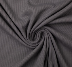 Žebrovaný jednobarevný úplet šedý