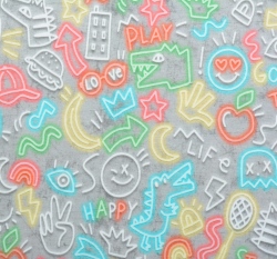 Úplet potisk veselé obrázky na šedé