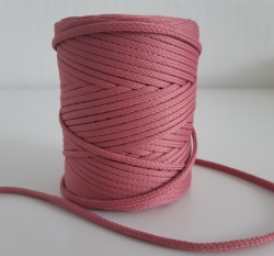 Šňůra oděvní kulatá  PES 4 mm starorůžová tmavší