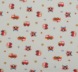 Úplet potisk hasičská autíčka na šedé