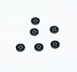 Knoflík,kulatý, čtyřdírkový, černý 12 mm