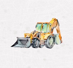 Panel potisk bagr na šedé