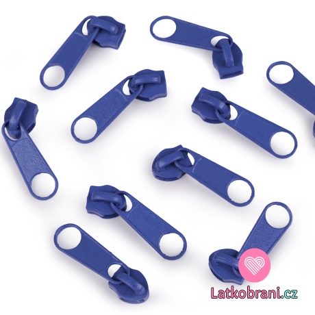 Jezdec k metrážovému zipu 5 mm Královsky modrá