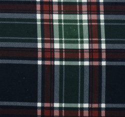 Bavlněný flanel modrozelená kostka s bíločerveným lemováním