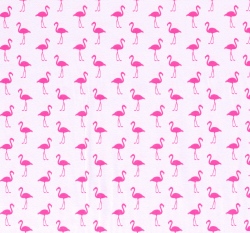Úplet potisk růžoví plameňáci na bílé