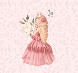 Panel šípková Růženka na růžové 