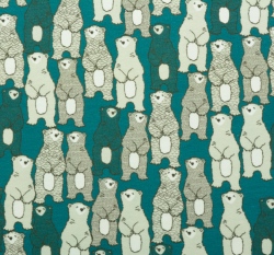 Úplet potisk lední medvědi na modrém podkladu