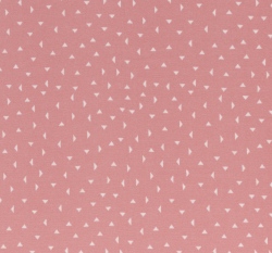 Žakárový úplet bílé trojúhelníčky na starorůžové 