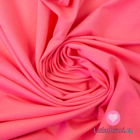 Jednobarevný viskózový úplet růžový jahodový 