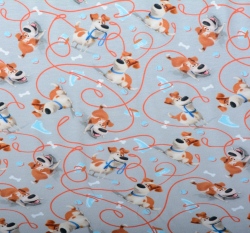 Úplet potisk hravý Jack Russel teriér na šedé