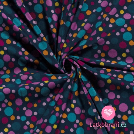 Warmkeeper barevné puntíky na petrolejové modré 