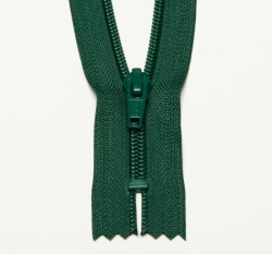 Zip spirálový nedělitelný lesní zelená 12 cm