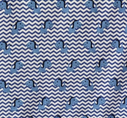 Úplet potisk modrý dráček na ostrých vlnkách  