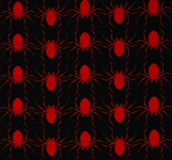 Teplákovina potisk červený pavouk na černé