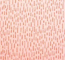 Teplákovina potisk zajímavé puntíkové čárky na růžové