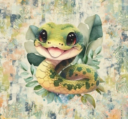 Panel potisk malý had v tropickém pralese