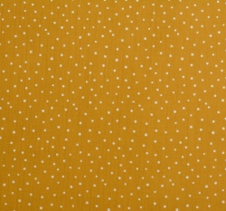 Dvojitá gázovina / mušelín malé puntíky na okrové