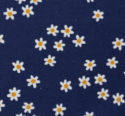 Úplet potisk kytičky na modré