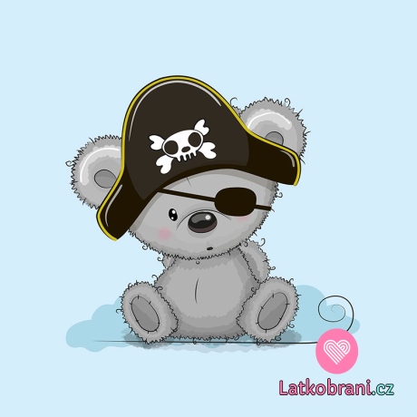 Panel medvídek pirát na modré