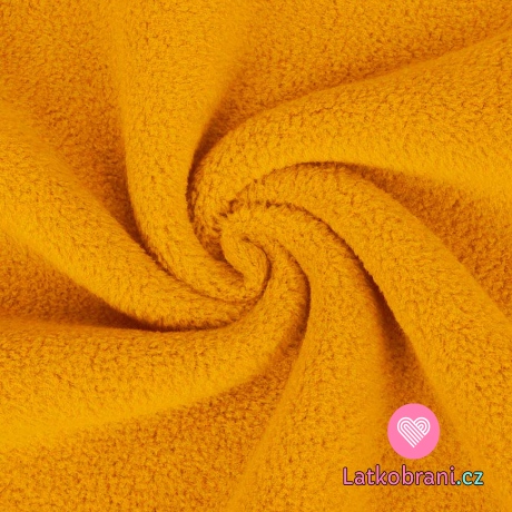 Fleece antipilling jednobarevný hořčicový
