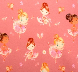 Úplet potisk baletky na světle fialové, BIO