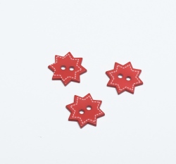 Knoflík vánoční hvězdička červená