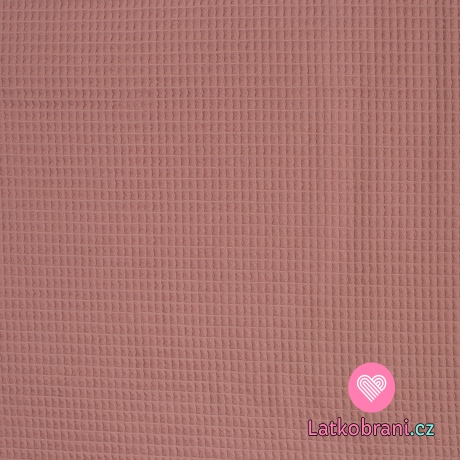 Bavlněná vaflovina jednobarevná tmavě růžová