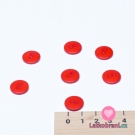 Knoflík kulatý, lesklý, červený