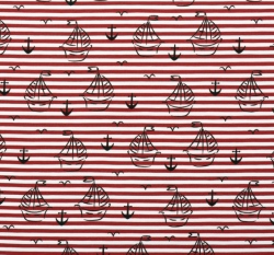 Úplet Námořní svět - Plachetnice na bordó pruhu