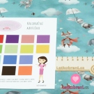 Úplet potisk létající přátelé na modré