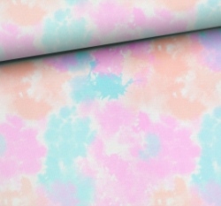 Teplákovina potisk modrá batika 