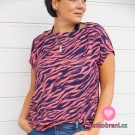 Viskóza tygří vzor v růžovo-modré