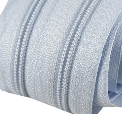 Metrážový zip spirálový 5 mm modrá světlá