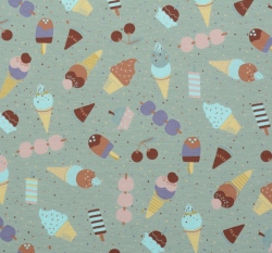 Úplet potisk cukrovinky na zaprášené zelené