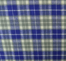 Bavlněný flanel modrošedá kostka světlejší