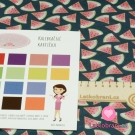 Úplet potisk melouny na modré jeans 