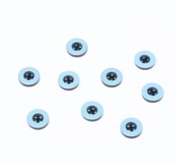 Knoflík kulatý, modrý se světlejším okrajem