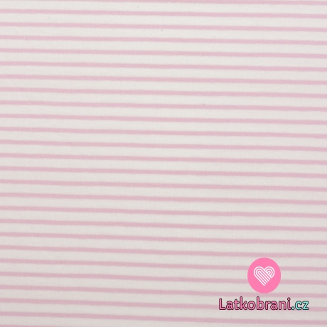 Úplet bílo - růžové proužky světlejší