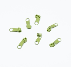 Jezdec k metrážovému zipu 3 mm Zelená limetka