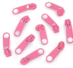 Jezdec k metrážovému zipu 5 mm růžová střední