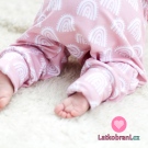 Teplákovina počesaná bílé duhy na růžové