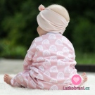 Teplákovina počesaná bílé duhy na růžové