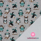 Warmkeeper potisk tučňáci v petrolejových svetrech na šedé