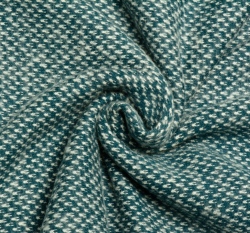 Pletený žakár petrolejový s bílými detaily