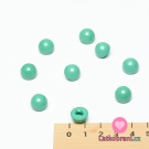 Knoflík oblý, lesklý petrolejový