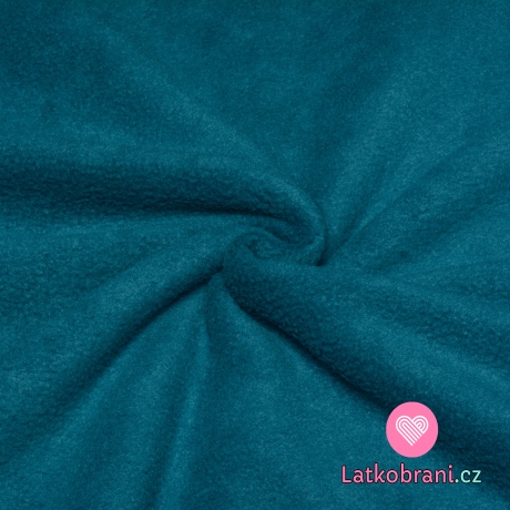 Fleece antipilling jednobarevný modrý do petrolejové