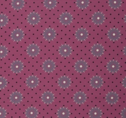 Balvlněné plátno kytičky a puntíčky na růžové