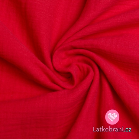 Dvojitá gázovina / mušelín červená