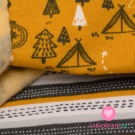 Teplákovina počesaná pruhy šedé, hořčicové, bílé