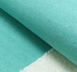 Svetrovina vzor rybí kost jednobarevná zelená mintová